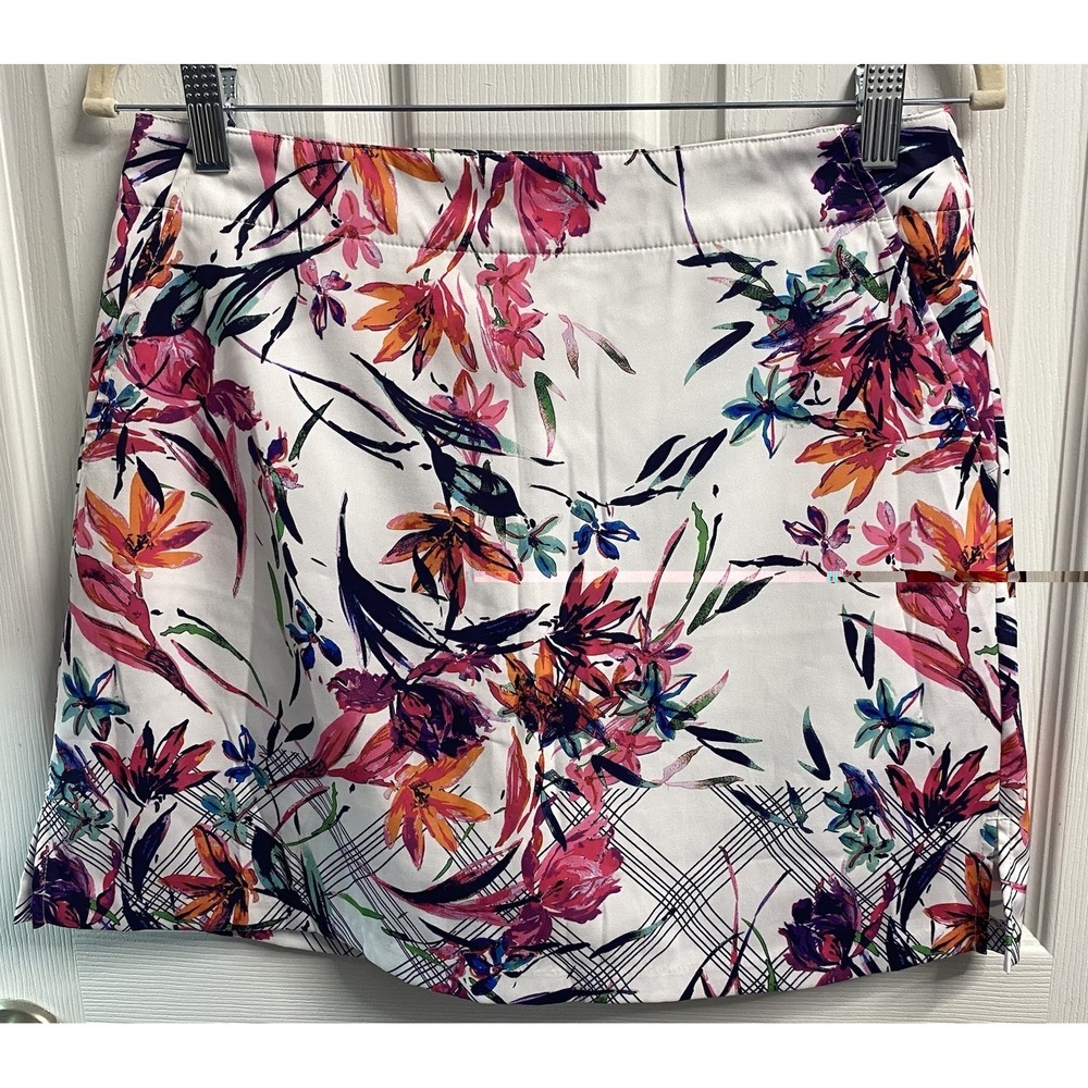 Lady Hagan Womens Floral Print Pink&White&Black Golf Tennis Skort Sz.4 EUC